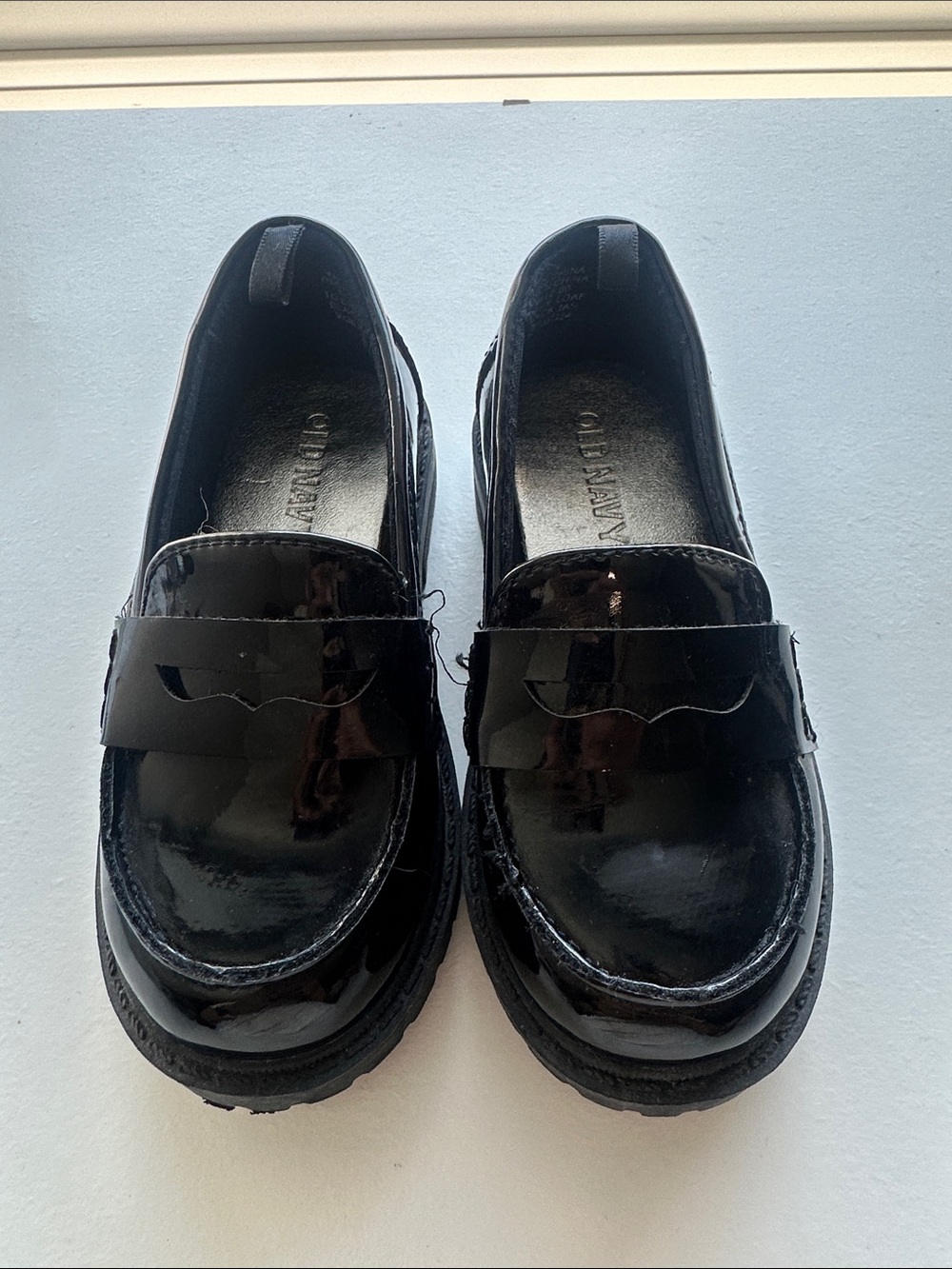 Black Patent Leather chunky Loafers - kids